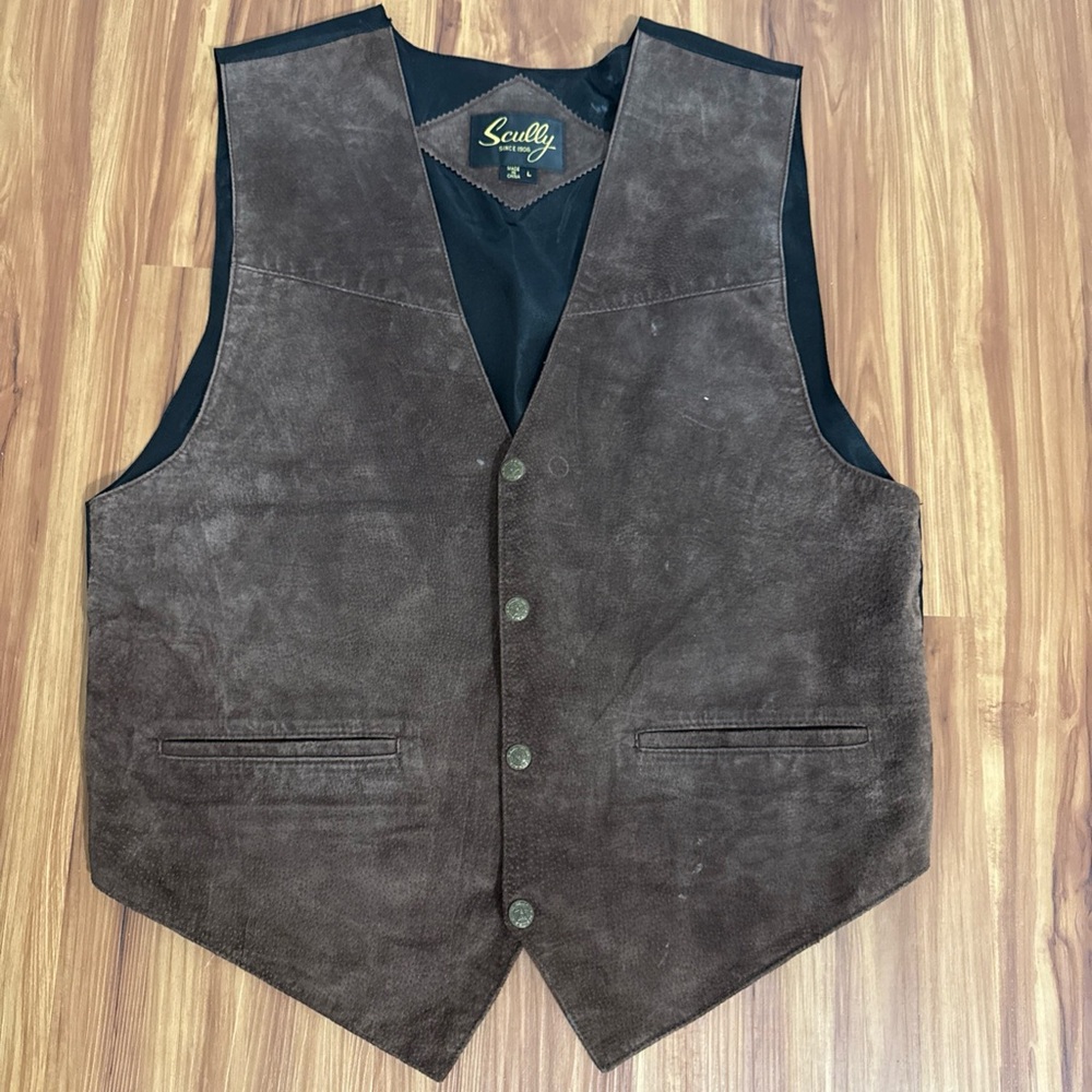 Scully Dark Brown Suede Vest